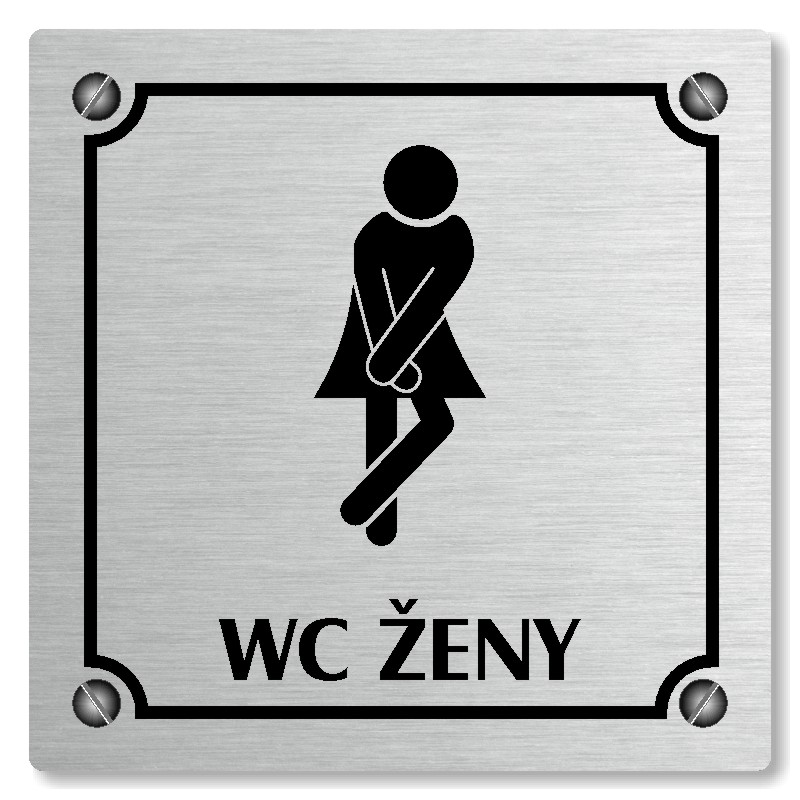 WC ženy, 118x118mm, stříbrná, Kansas